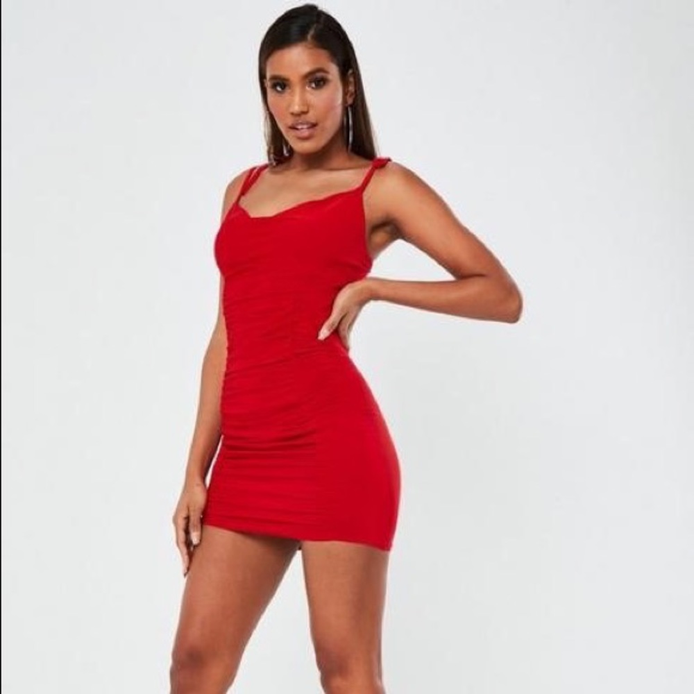 Red Ruched Mini Dress from Missguided - Picture 2 of 4